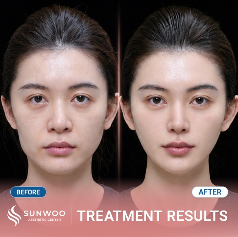 Thread lift before and after