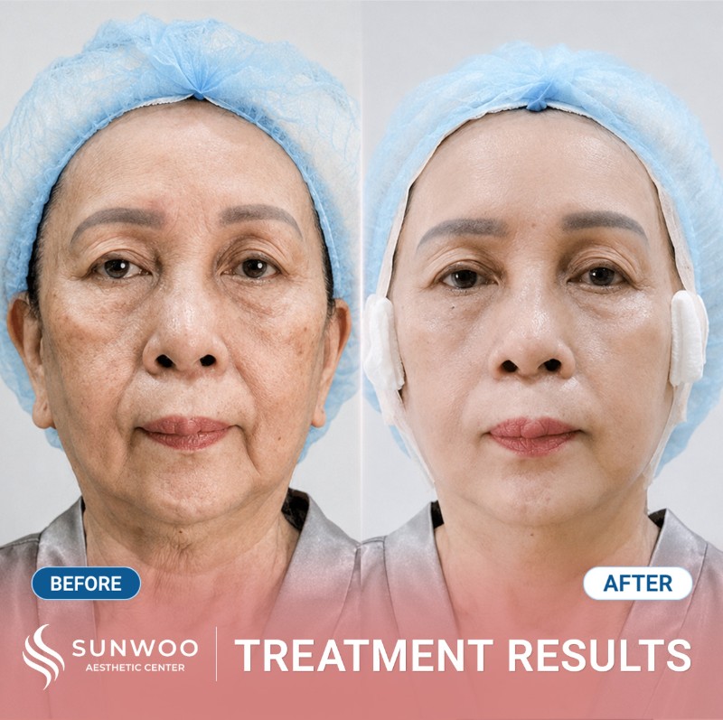 Thread lift before and after