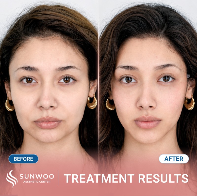 Thread lift before and after